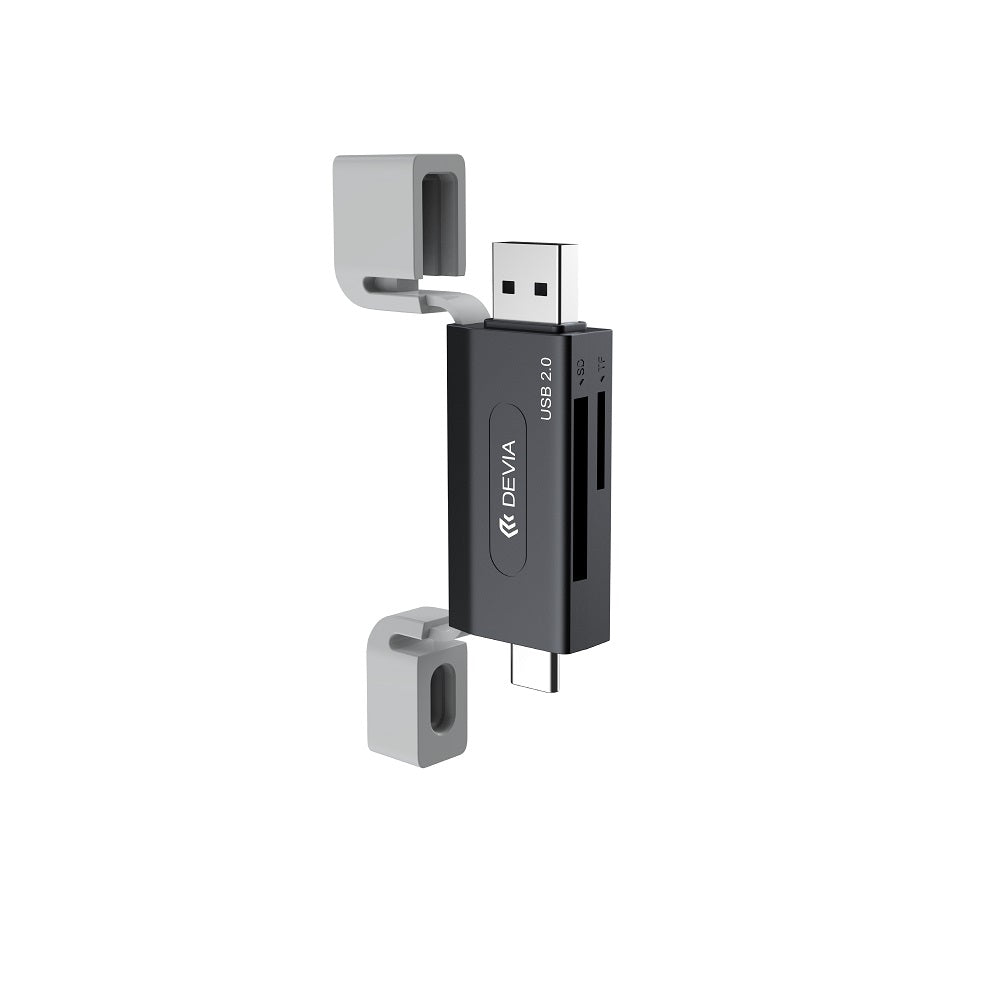 Devia card reader 2in1 EL239 USB/USB-C 2.0 black