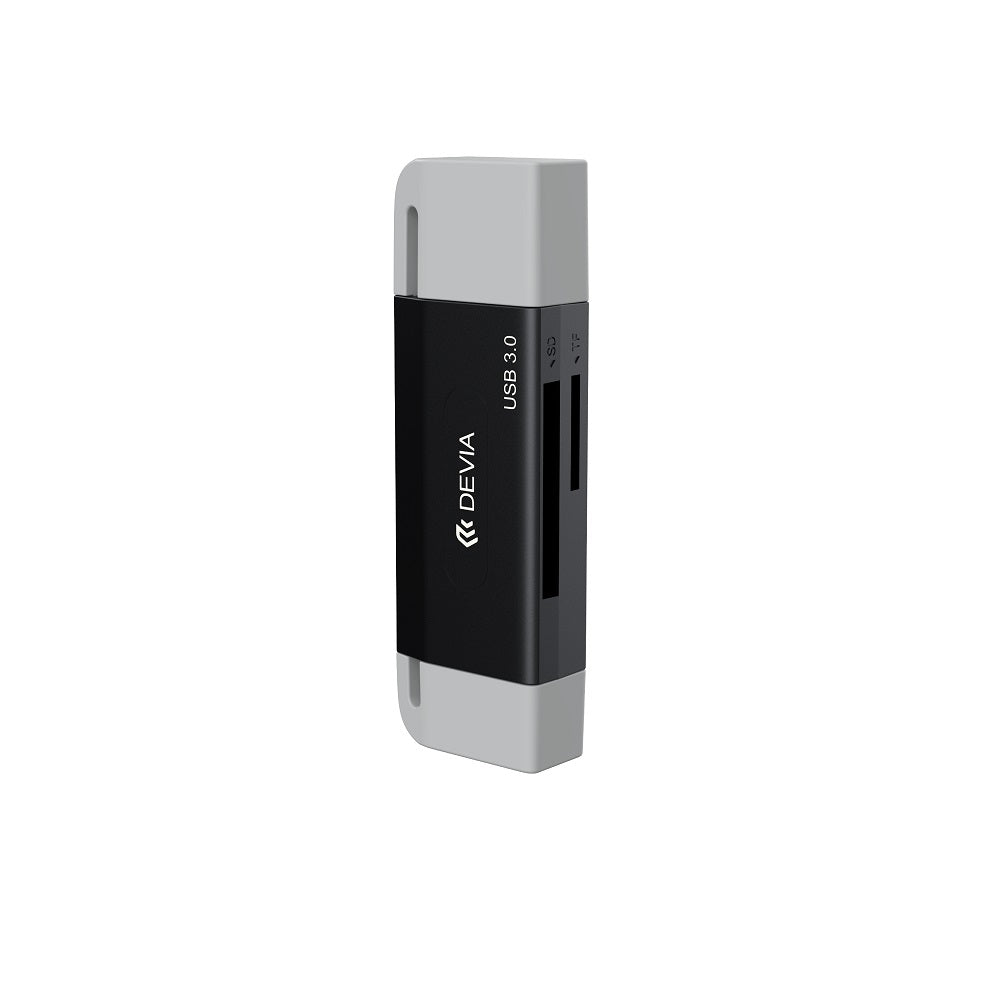 Lecteur de cartes 2en1 Devia EL240 USB/USB-C 3.0 noir