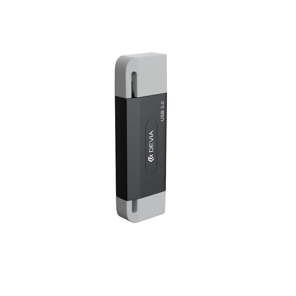 Lecteur de cartes 2en1 Devia EL240 USB/USB-C 3.0 noir