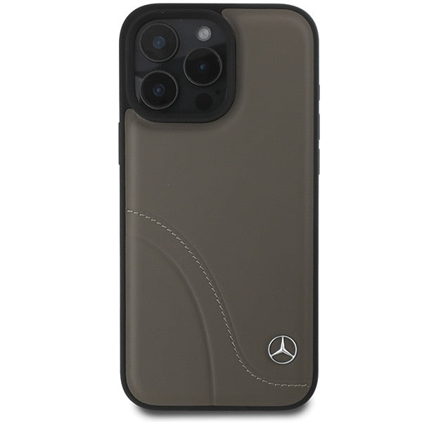 Mercedes case for iPhone 16 Pro Max 6,9" MEHCP16X23RBCSB Hardcase MB Curved Stitches Leather brown