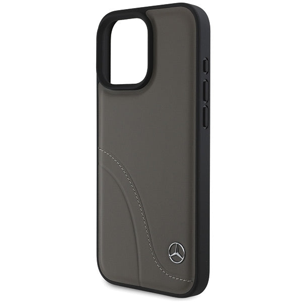 Mercedes case for iPhone 16 Pro Max 6,9" MEHCP16X23RBCSB Hardcase MB Curved Stitches Leather brown