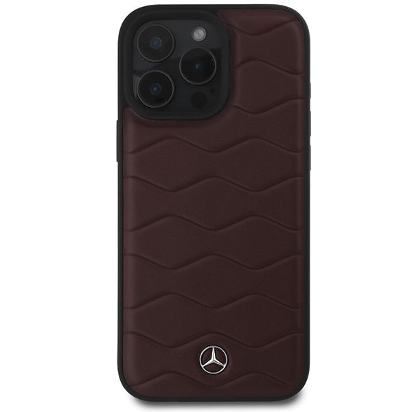 Mercedes case for iPhone 16 Pro Max 6,9" MEHCP16X23RWRSR Hardcase MB Waves Leather red