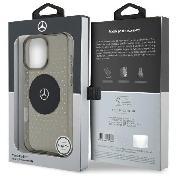 Mercedes case for iPhone 16 Pro 6,3" MEHMP16L23HCPK Hardcase MB Case Star Pattern black
