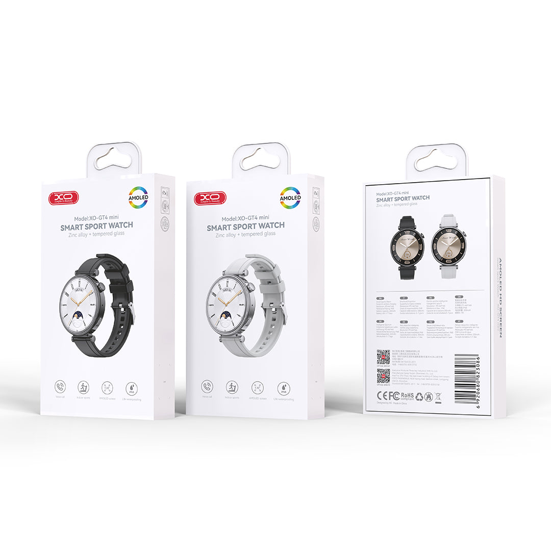 Montre connectée XO GT4 Mini Amoled argent 1.32"