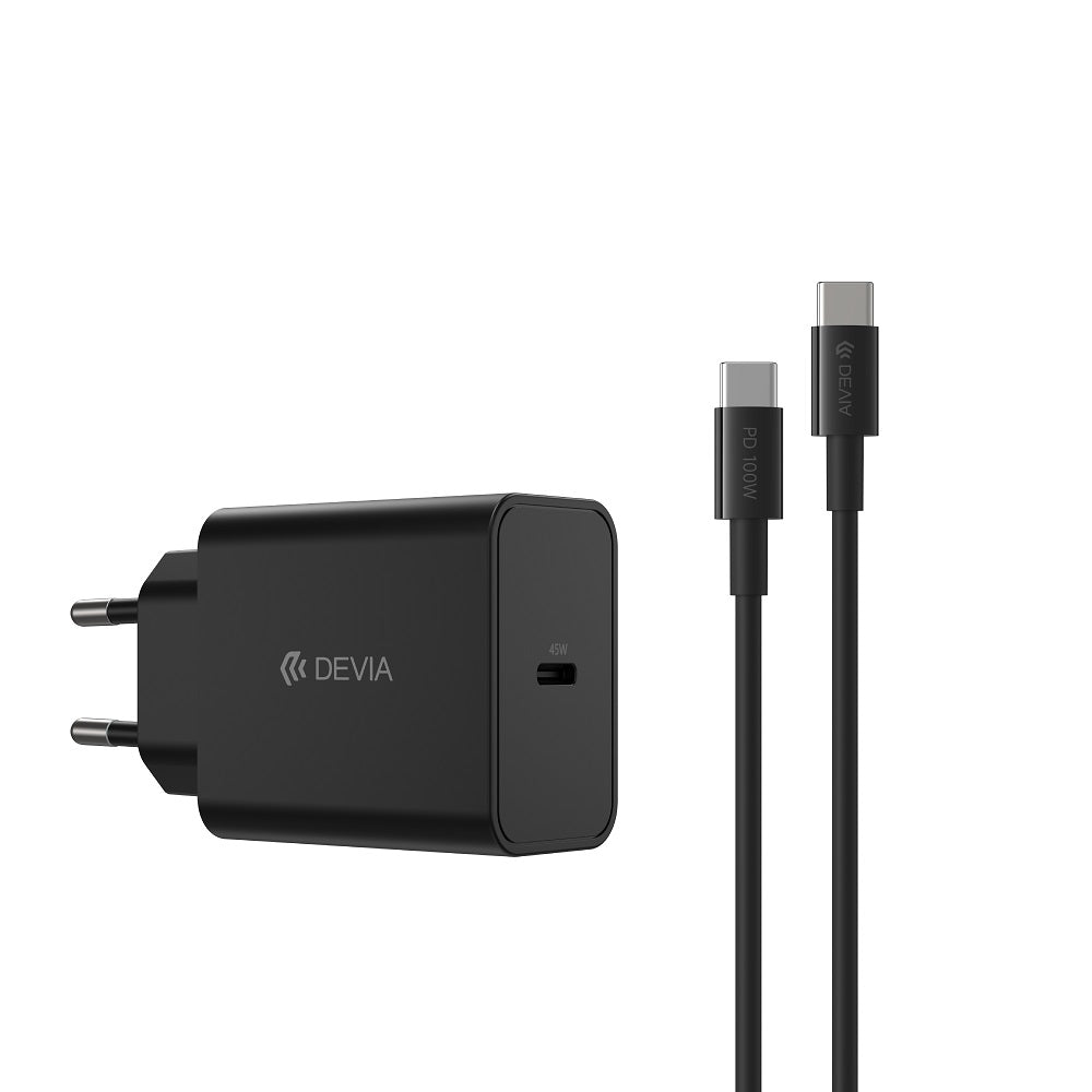 Chargeur mural Devia Rocket PD 45W USB-C + câble