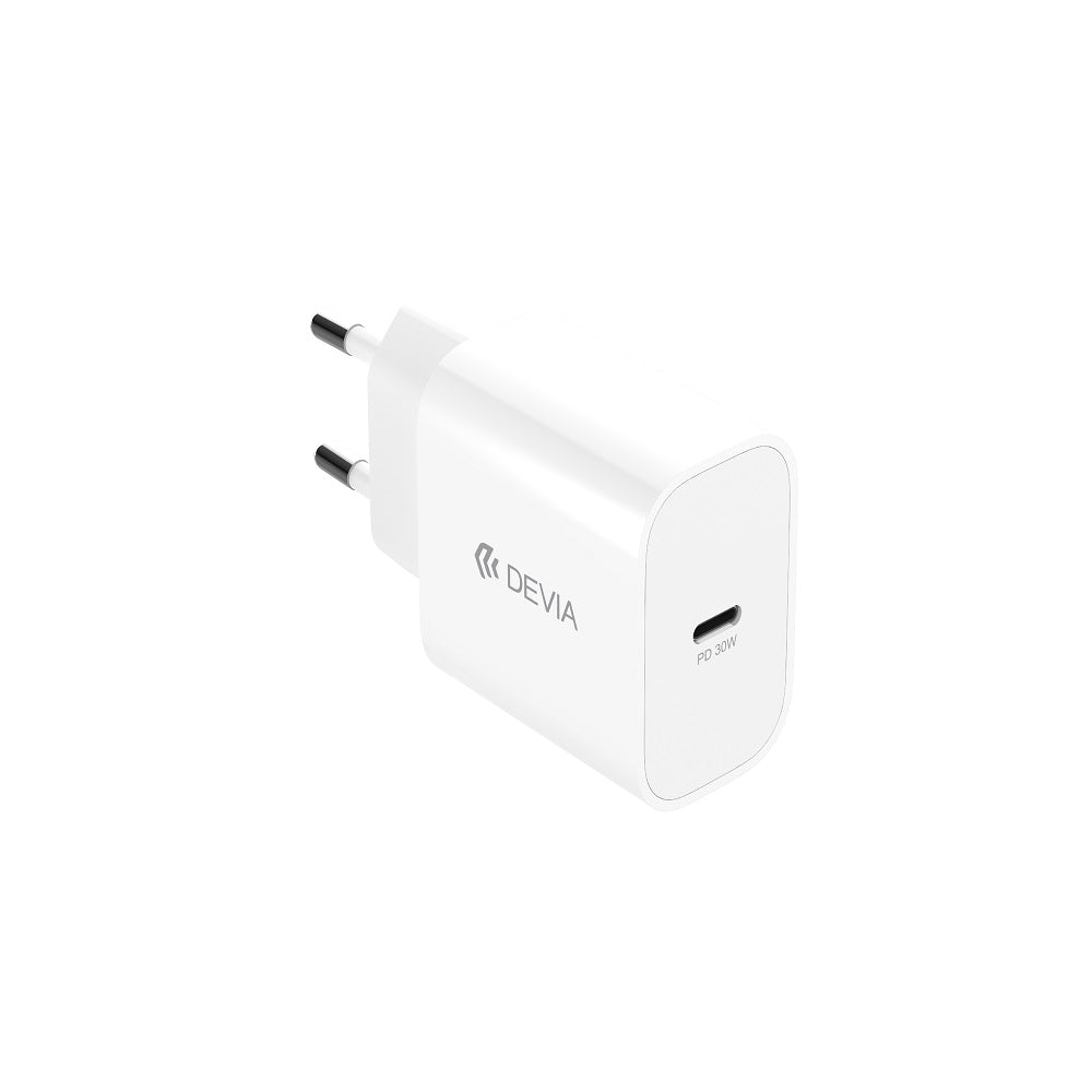 Devia wall charger Smart PD GaN 30W 1x USB-C white + cable USB-C - Lightning
