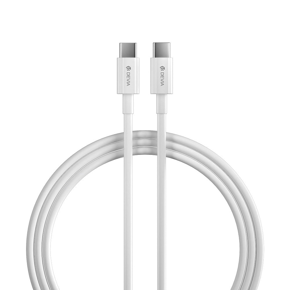 Devia wall charger Extreme PD GaN 65W 2x USB-C 1x USB white + cable USB-C - USB-C laptop charger