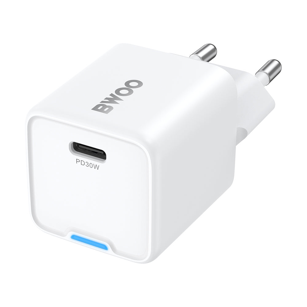 BWOO GaN PD wall charger 30W 1x USB-C port 1A white