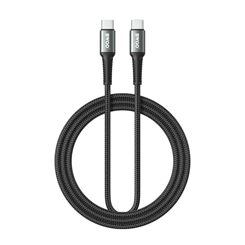 BWOO Braided Cable USB-C - USB-C 2m 60W black