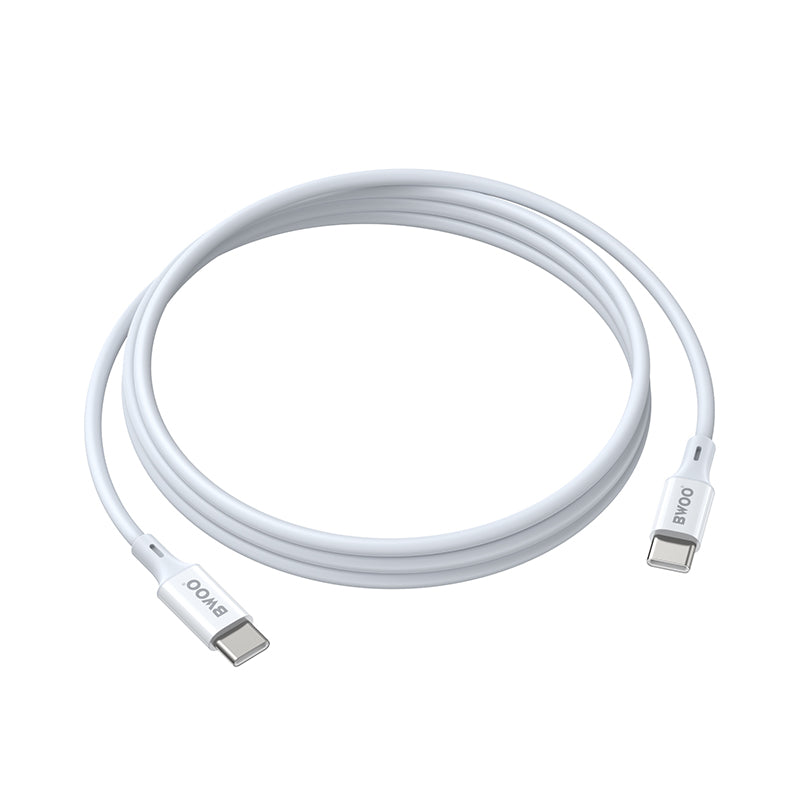 BWOO Cable USB-C - USB-C 2m 60W ABS + TPE white