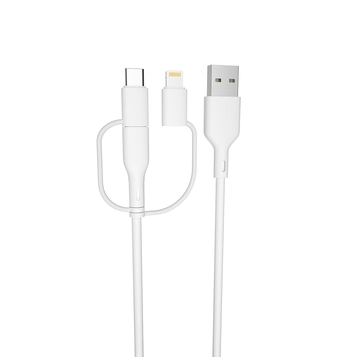 Câble 3 en 1 Forever Recycling — USB-A/USB-C/microUSB/Lightning 1,5m