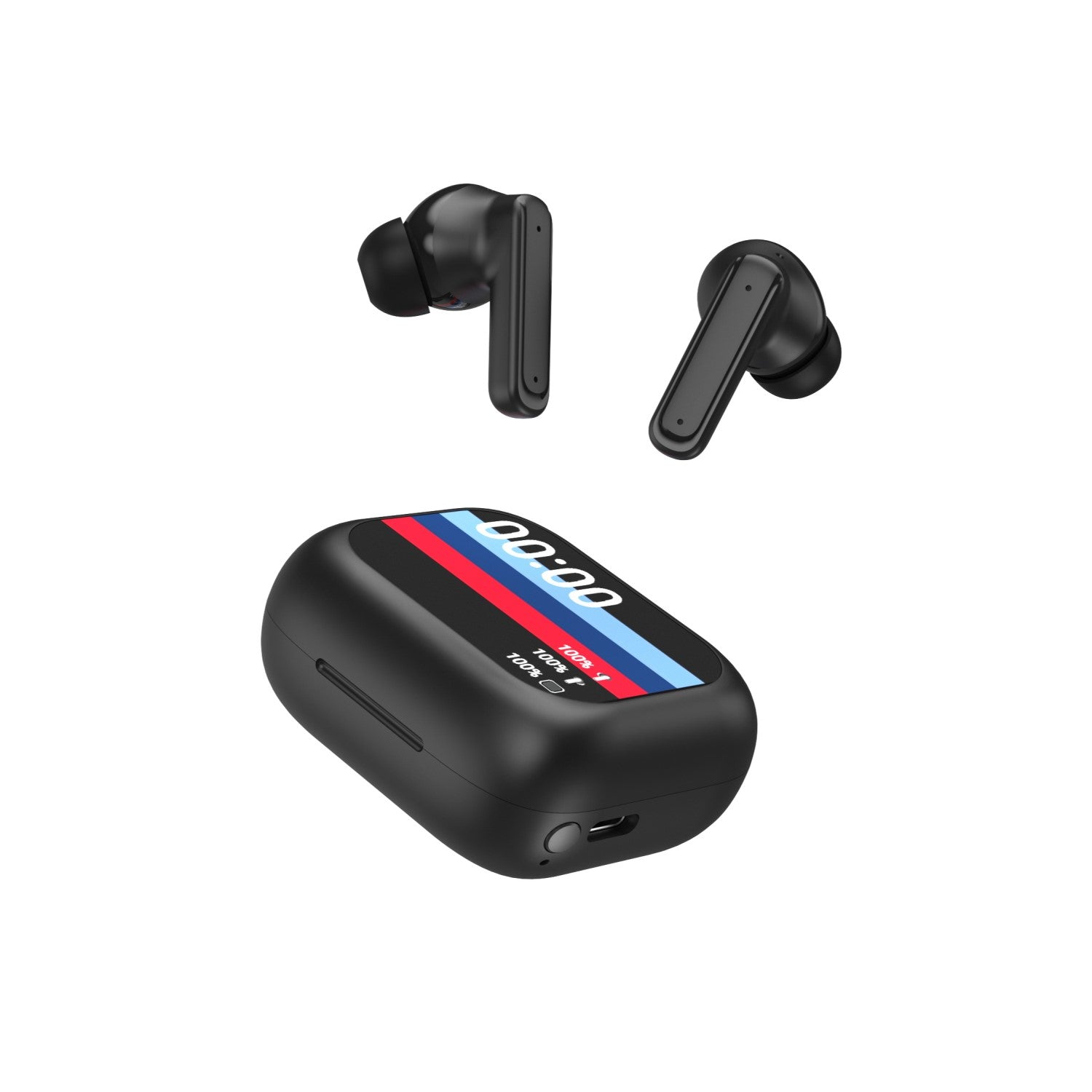Forever Bluetooth earphones with ANC +ENC display TWSS-500 black