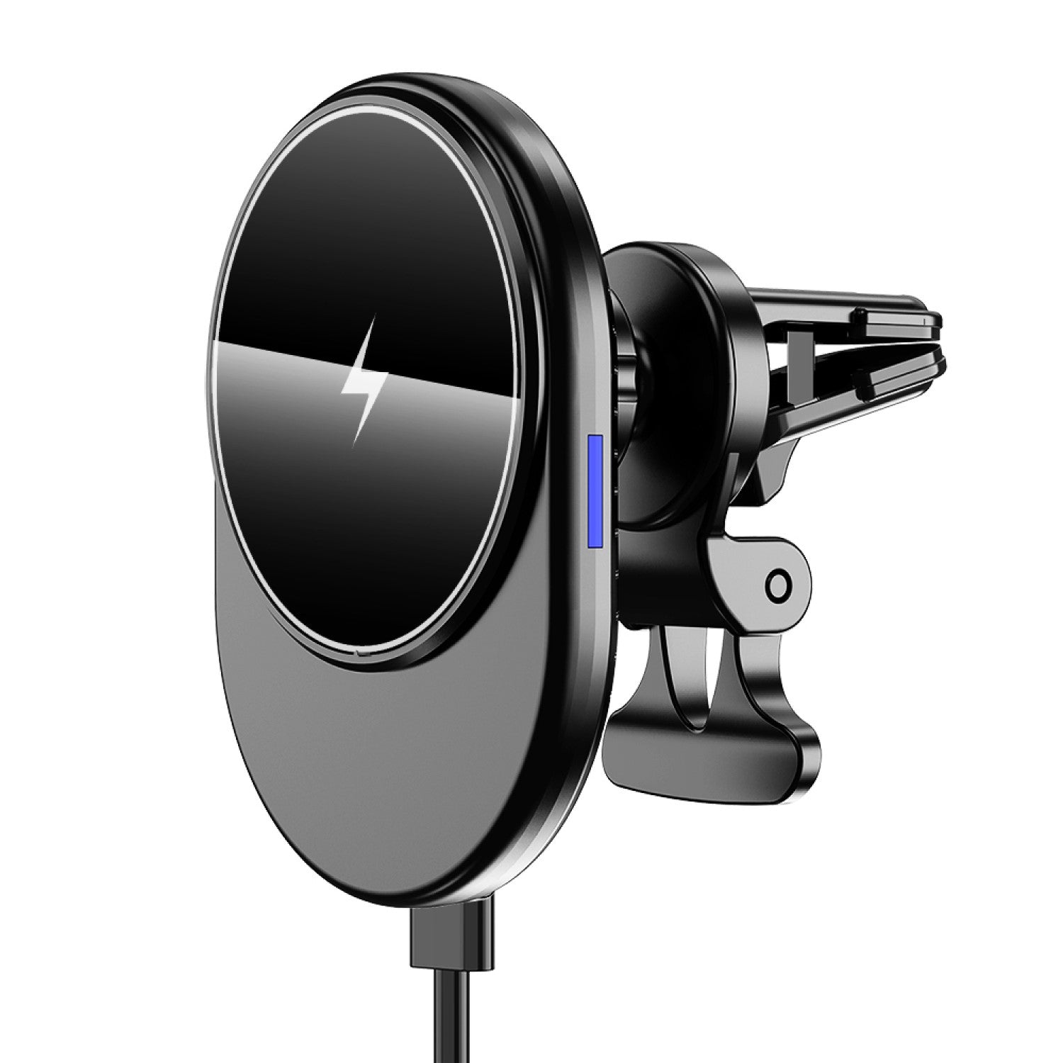 Setty MagSafe car air vent holder with inductive charging oval LED MS black QMUS-K-01