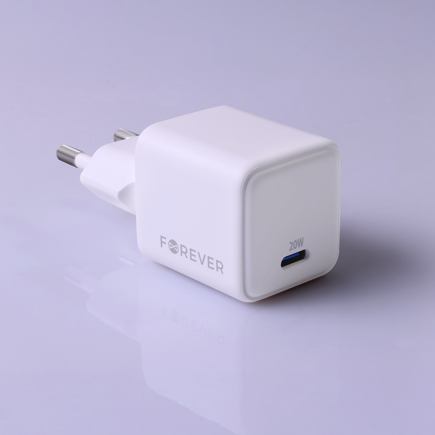 Chargeur Forever TC-08 USB-C 20W GaN — Blanc