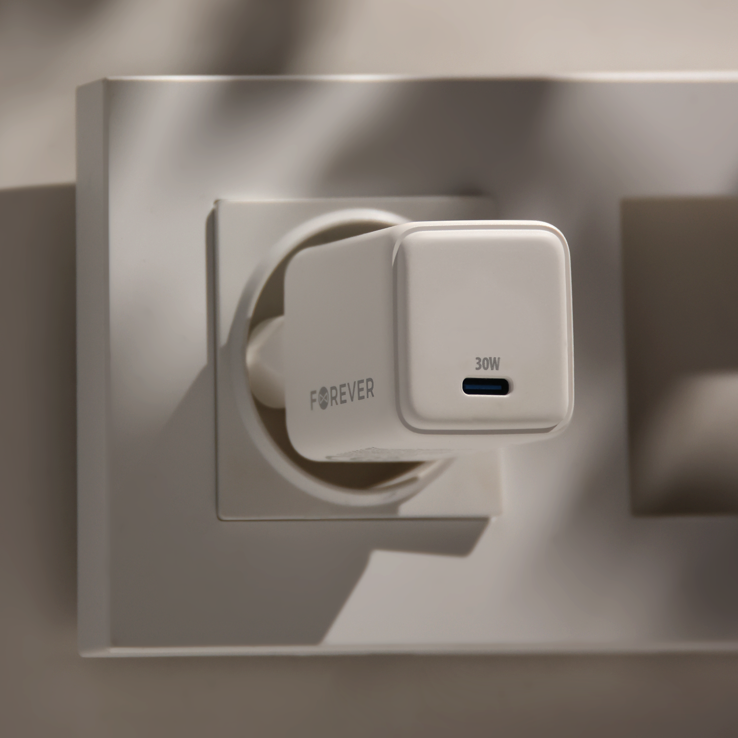 Chargeur USB-C 30W Forever TC-08 GaN PD blanc