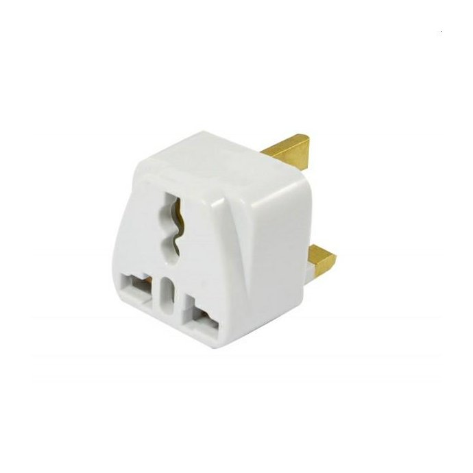 Adapter gniazdka z UK/USA na PL biały