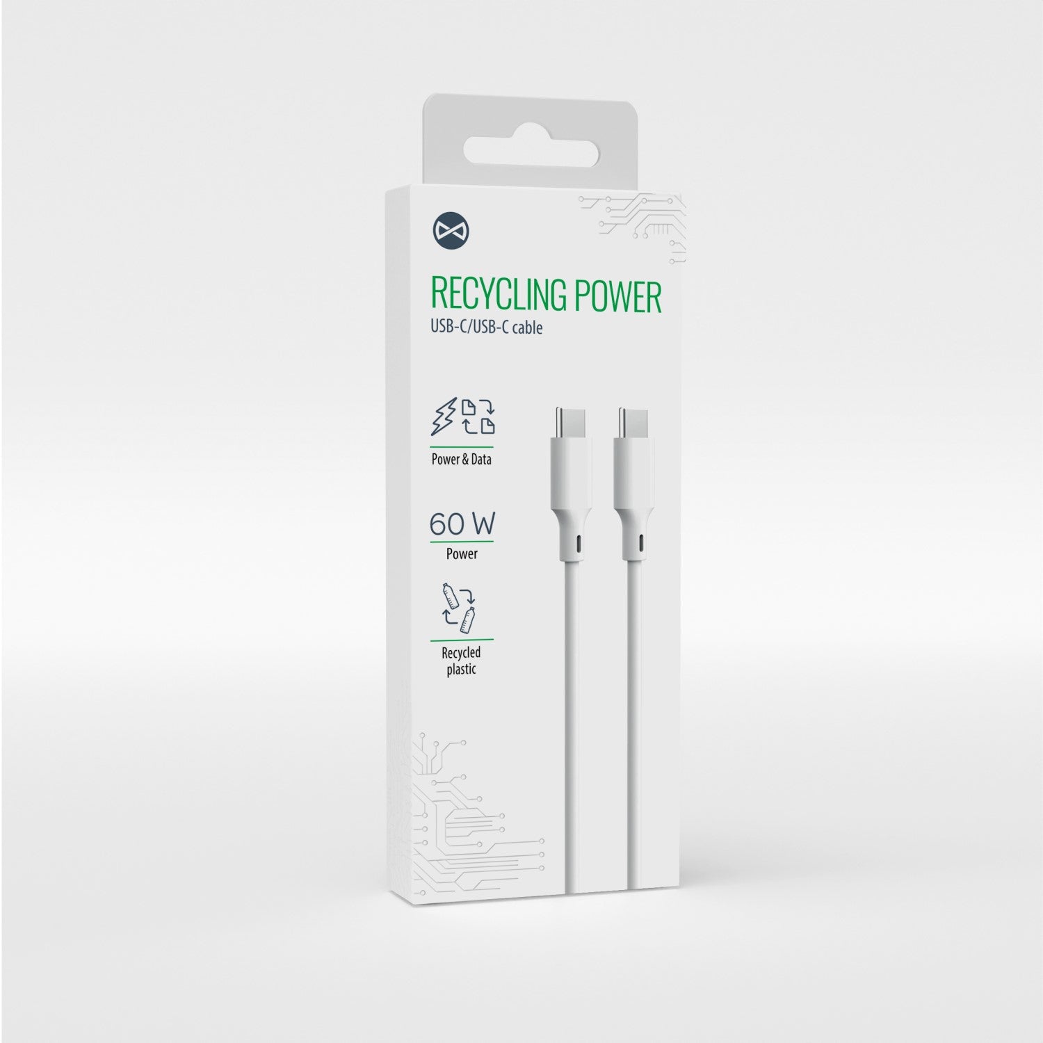 Forever recycling  cable USB-C - Lightning 1,5m 3A KR12-CL-00 white