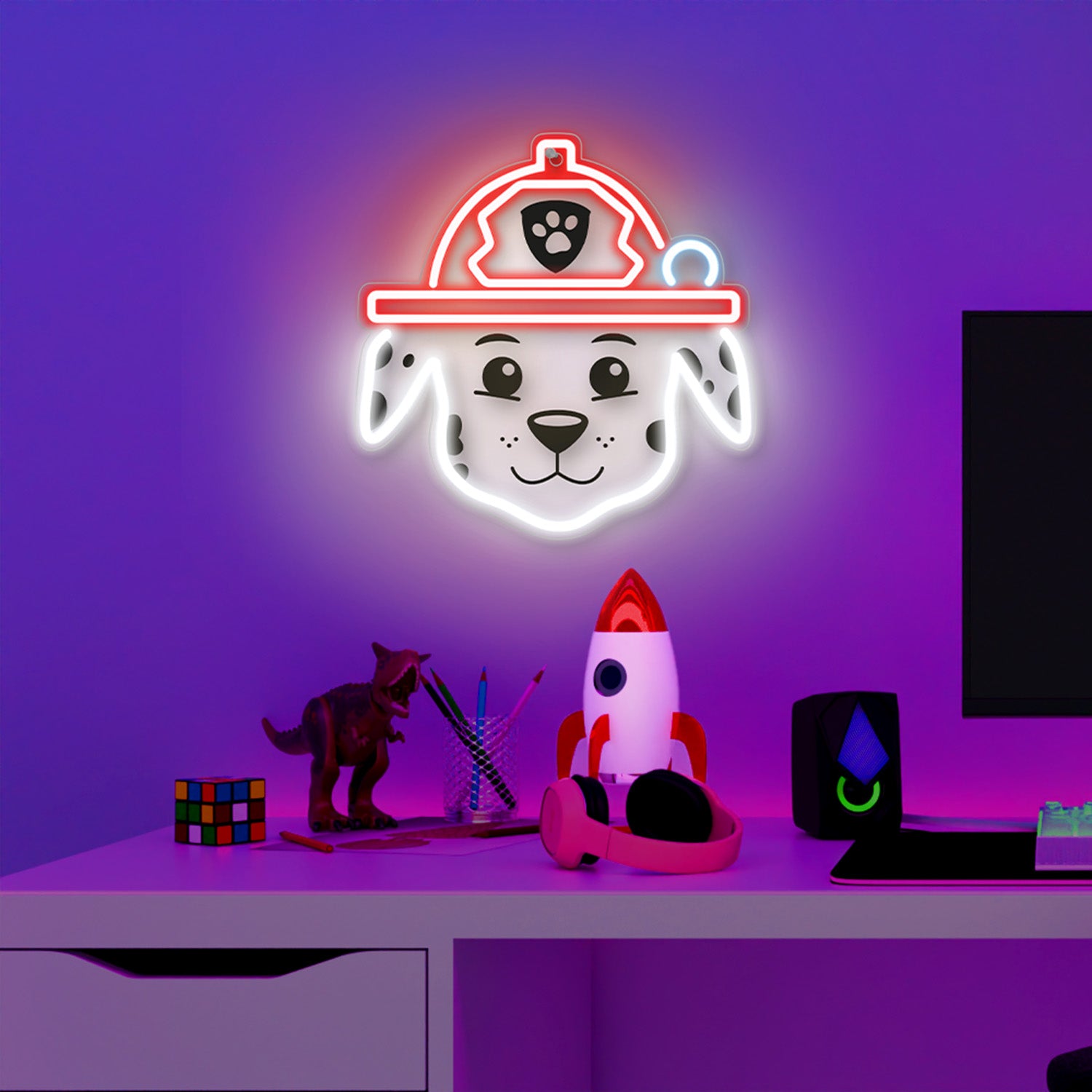 Néon LED Suspendu Paw Patrol sur Plexiglass - Marshall OW-130646