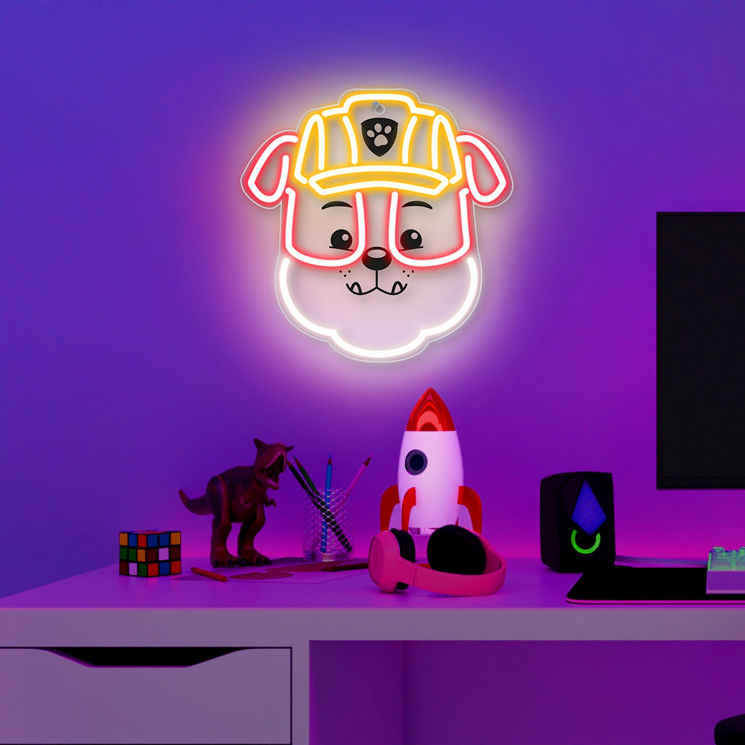 Néon LED Paw Patrol suspendu sur plexiglass - Robodog OW-130446