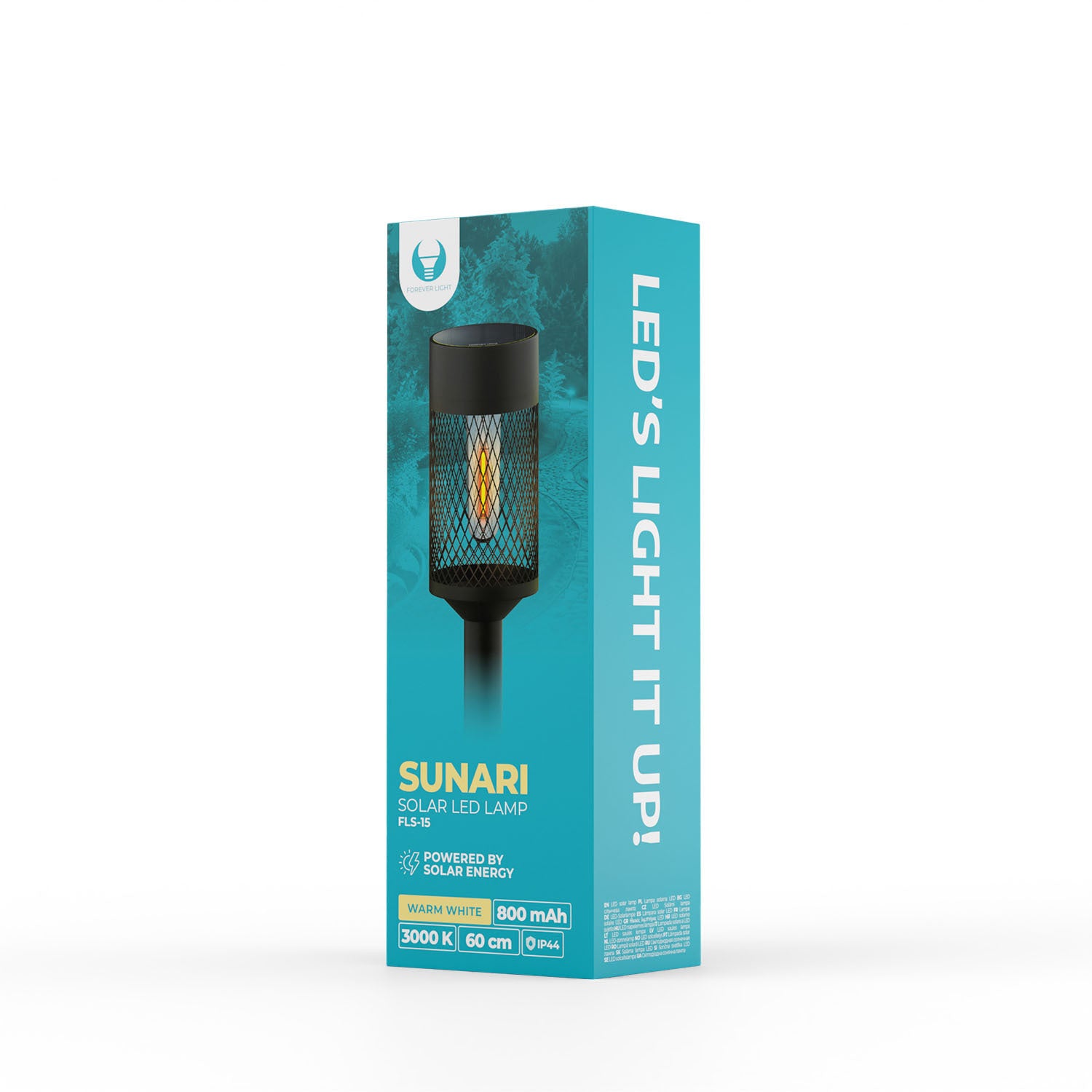 Lampe LED solaire sur pied SUNARI FLS-15 noir acier