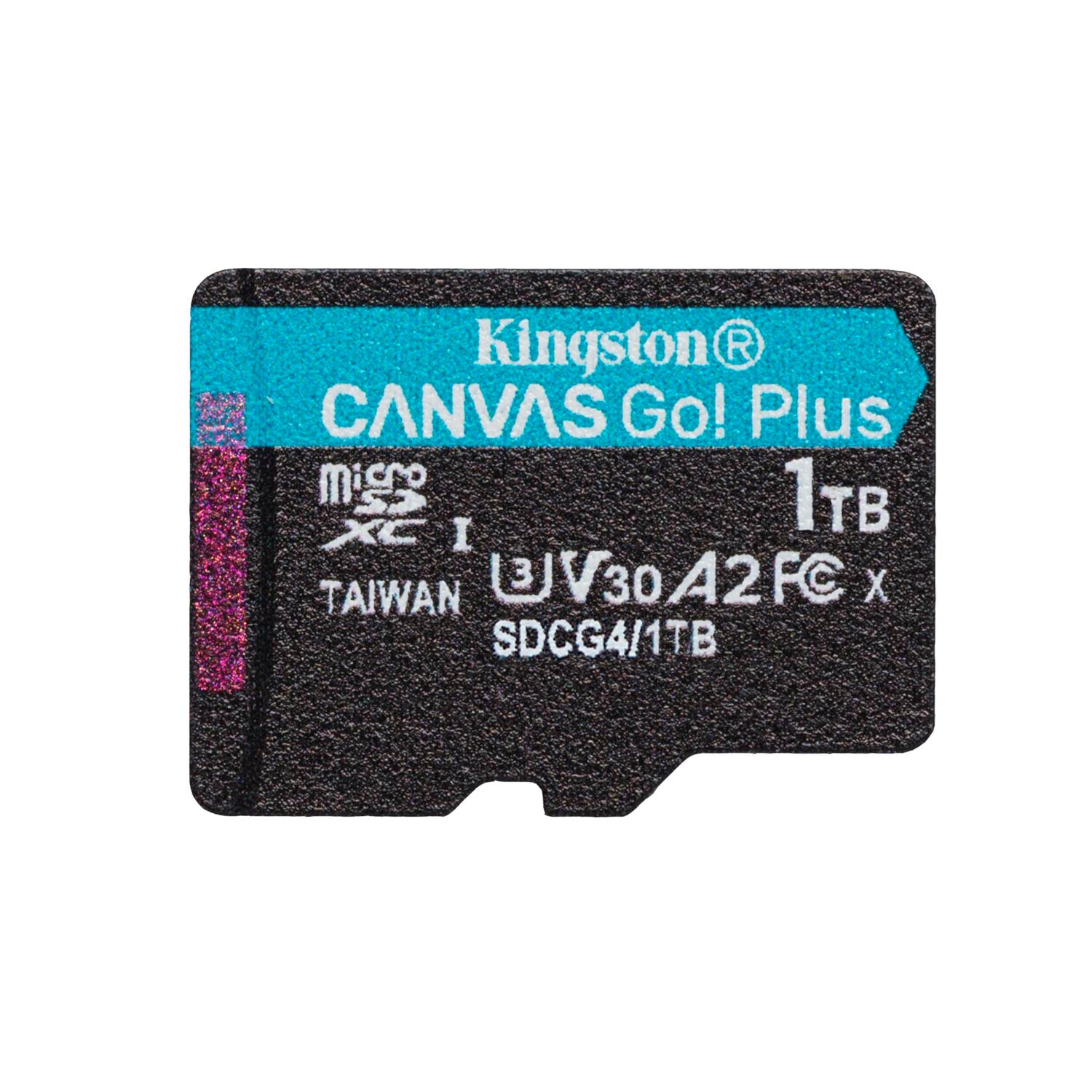 Kingston memory card 1TB microSDXC Canvas Go Plus Gen4 200MB/s A2 U3 V30 + adapter
