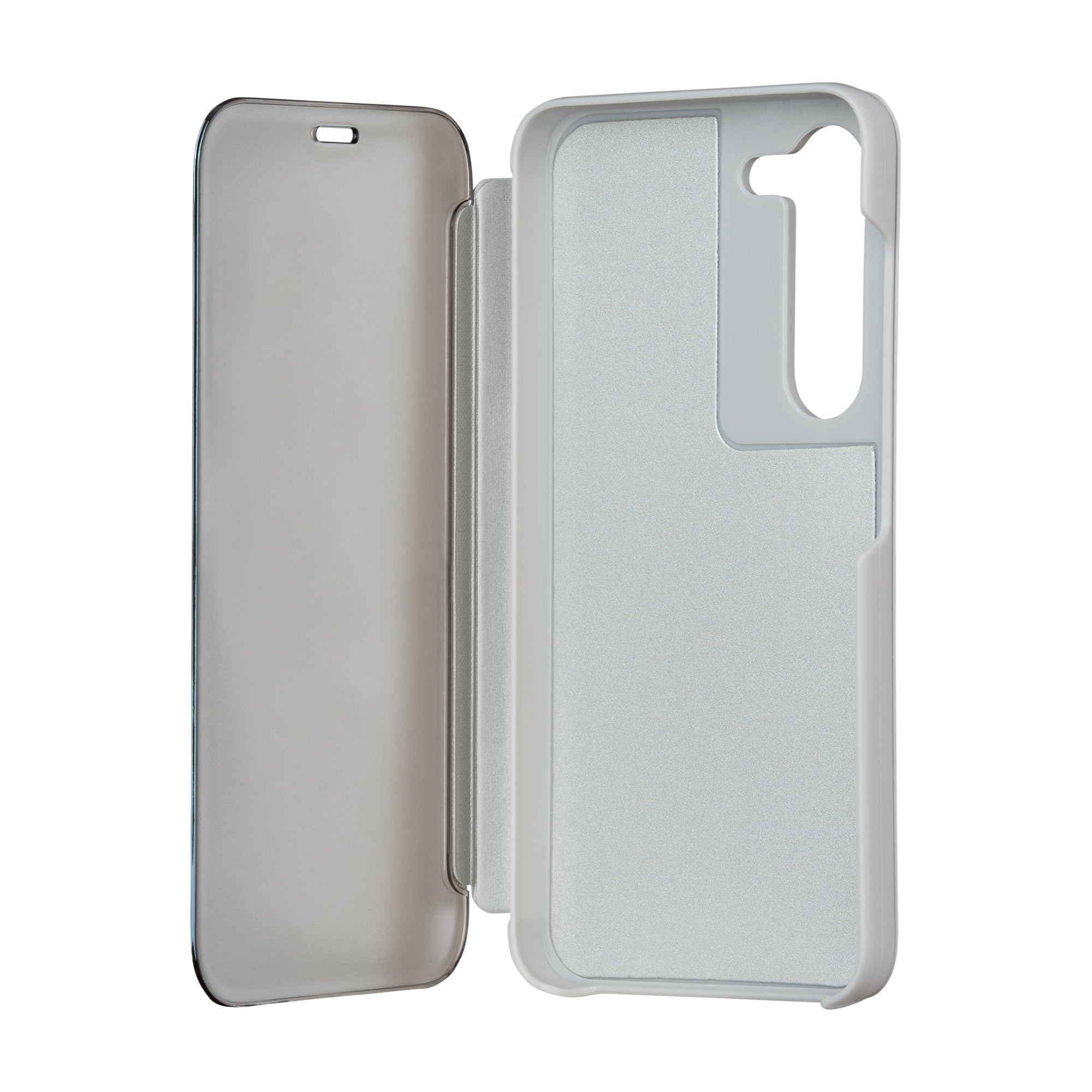 Fold Mirror View Case for Samsung Galaxy A14 4G / A14 5G silver
