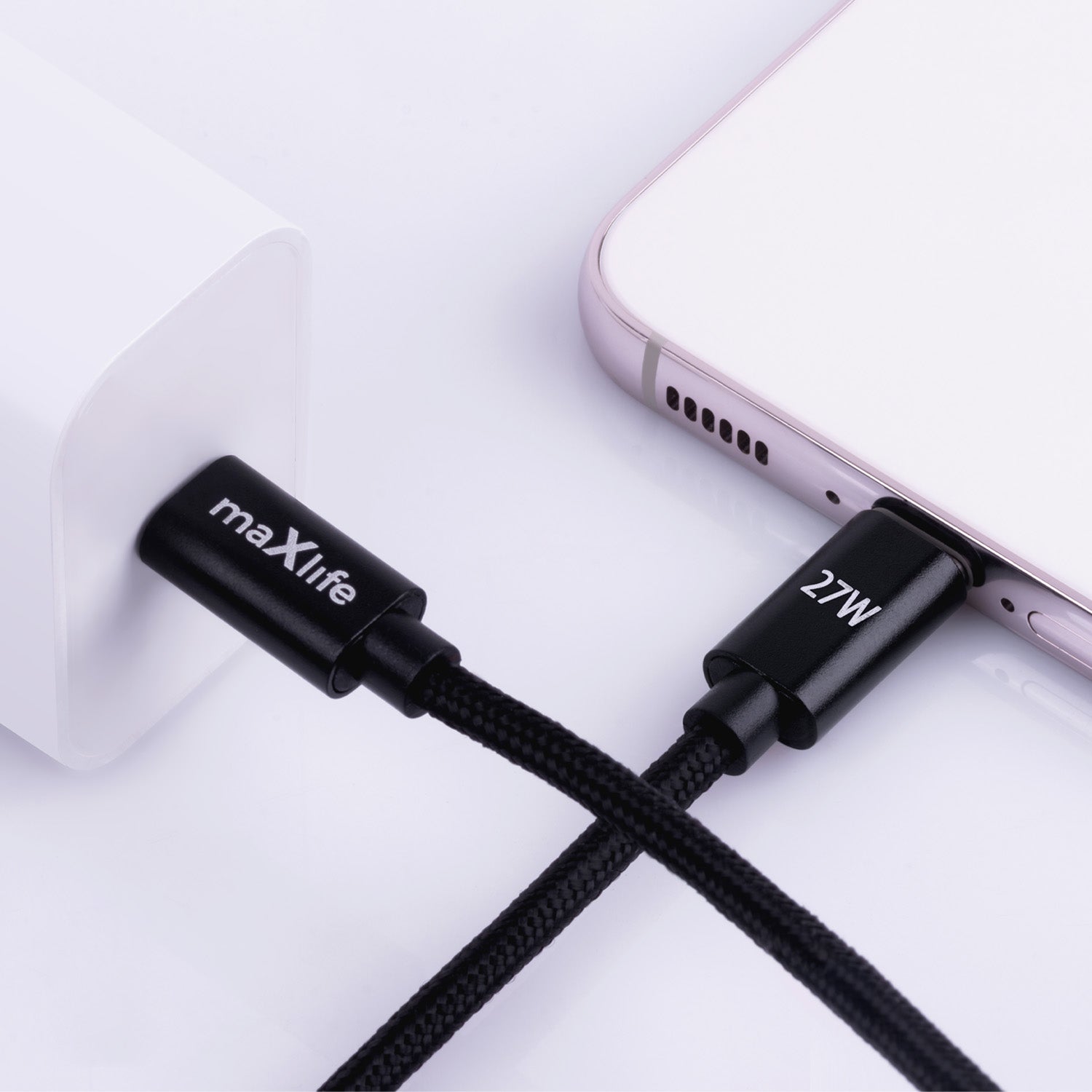 Maxlife MXUC-12 cable USB-C - Lightning 2,0 m 27W black