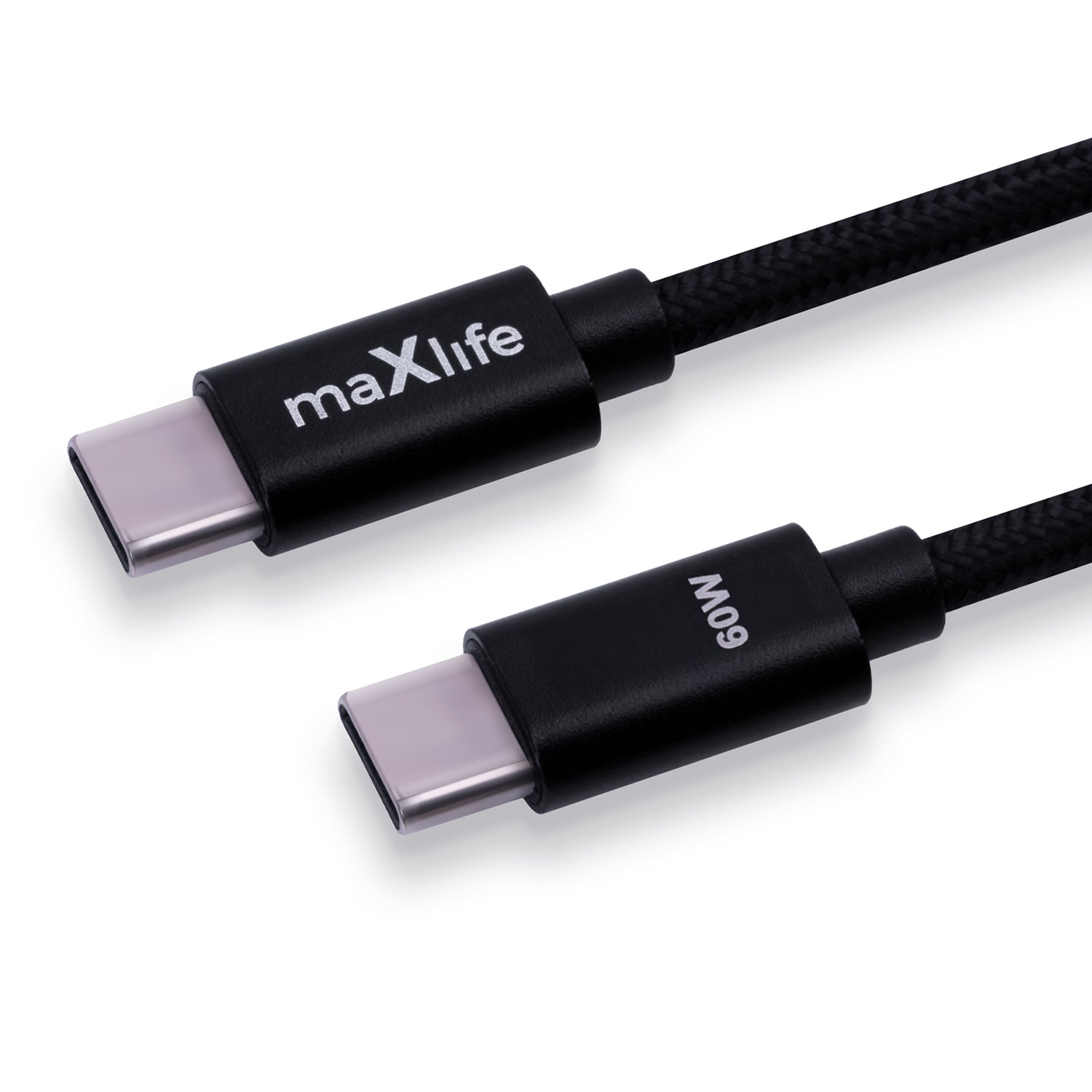 Maxlife MXUC-12 cable USB-C - USB-C 1,0 m 60W black