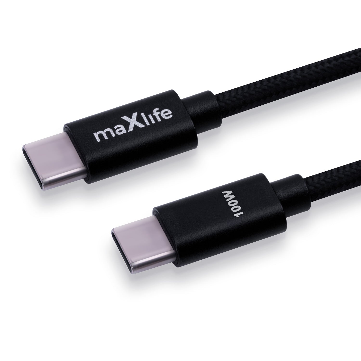 Maxlife MXUC-12 cable USB-C - USB-C 1,0 m 100W black