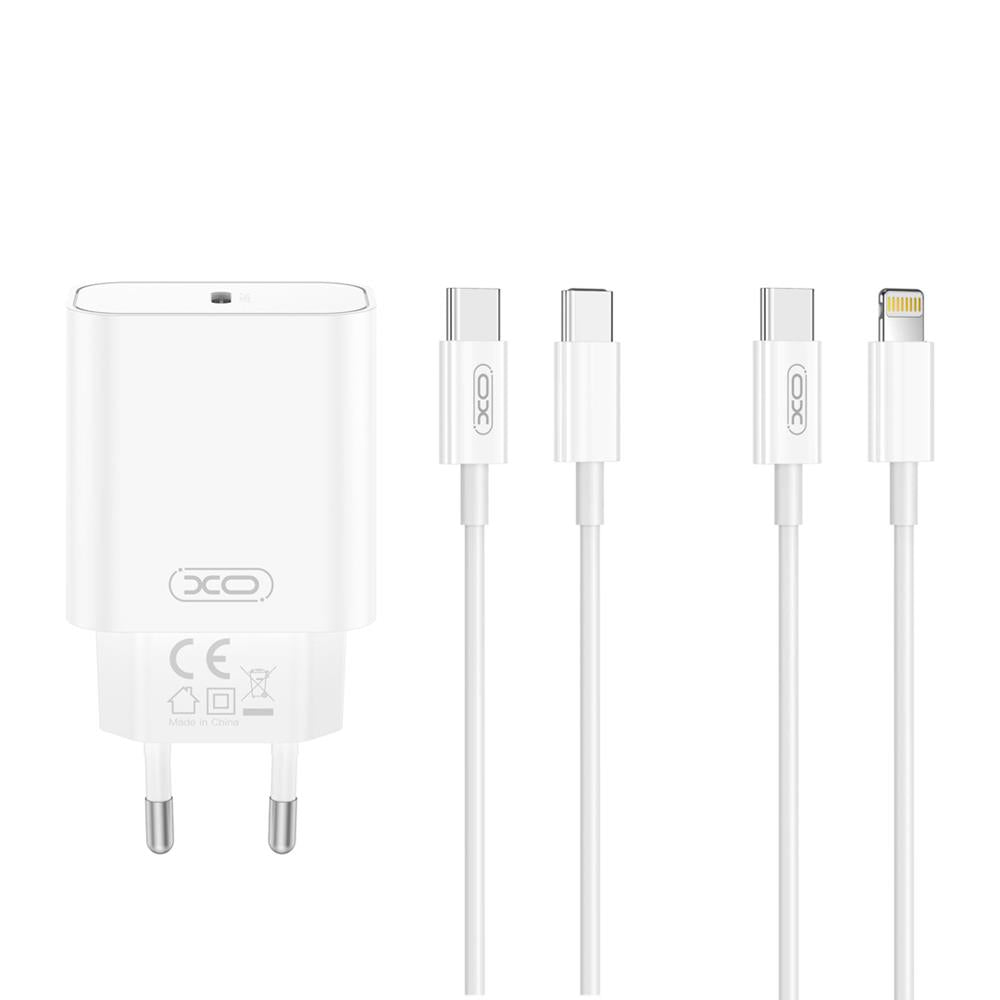 XO wall charger CE32 PD 20W 1x USB-C white + USB-C - USB-C cable