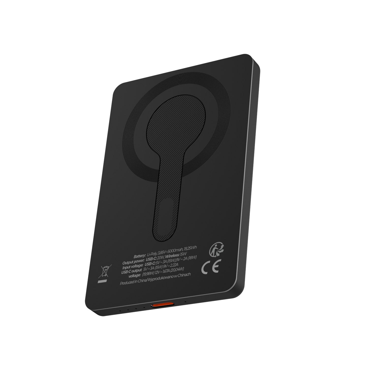 Maxlife wireless power bank MXPB-05 20W PD 5000 mAh magnetic black