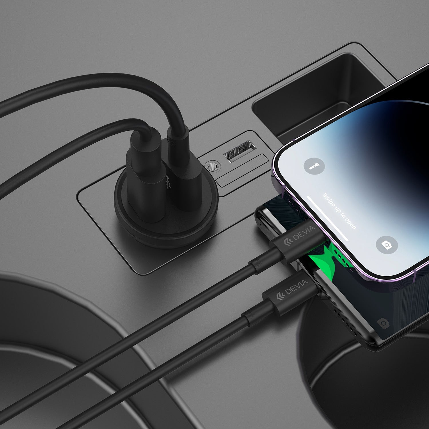 Devia car charger Smart Mini PD QC 3.0 30W 1x USB 1x USB-C white