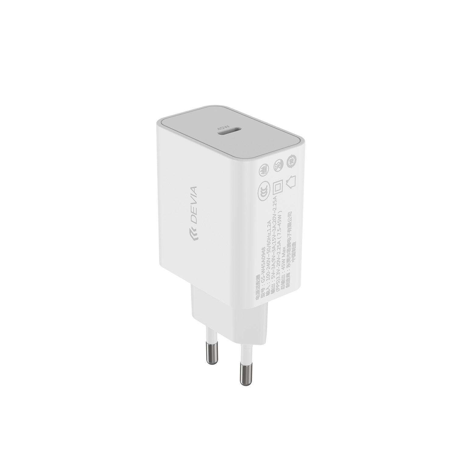 Devia wall charger Rocket PD 45W 1x USB-C white