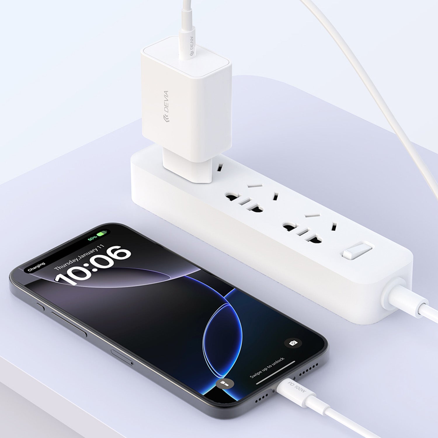 Devia wall charger Rocket PD 45W 1x USB-C white