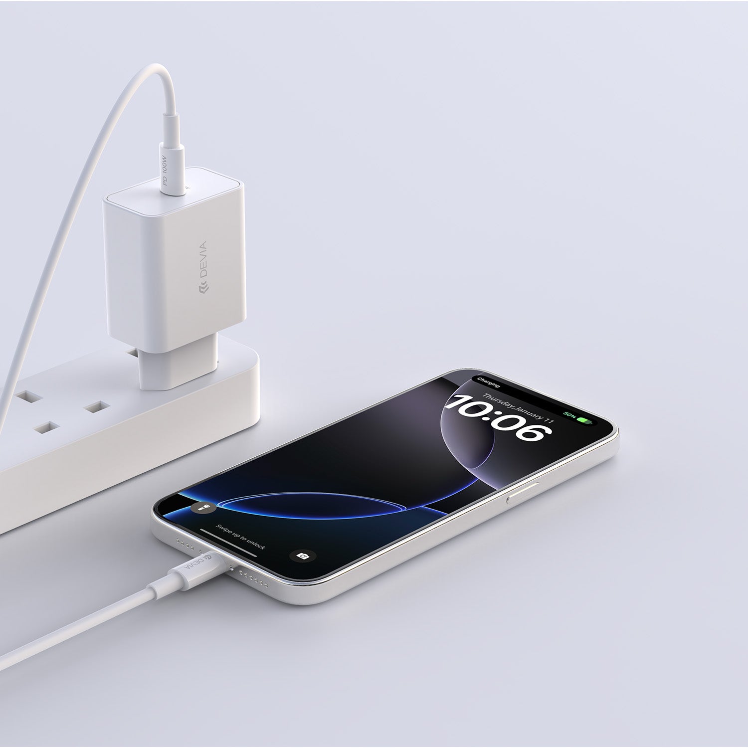 Devia wall charger Rocket PD 45W 1x USB-C white