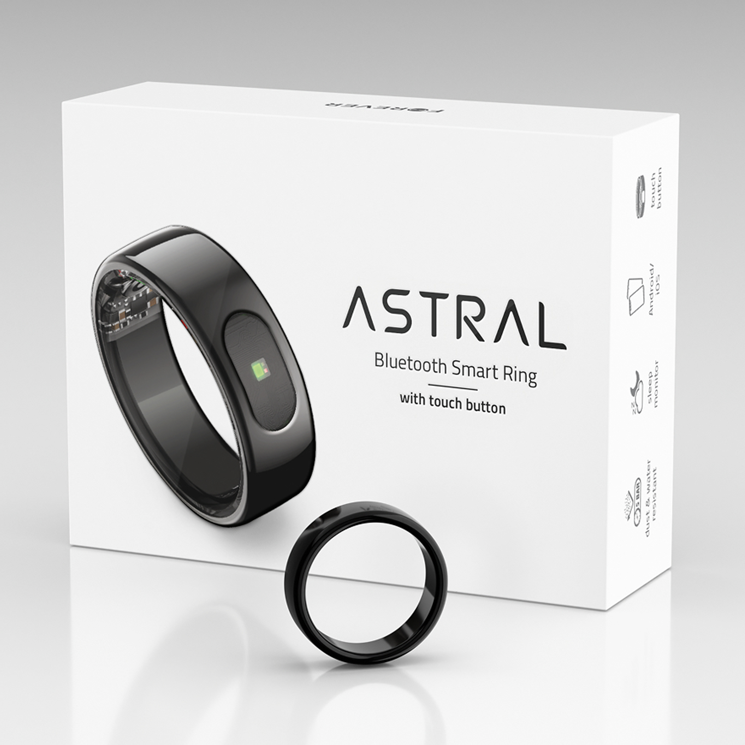 Montre connectée Forever Smartring Astral SR-100 noir taille 11