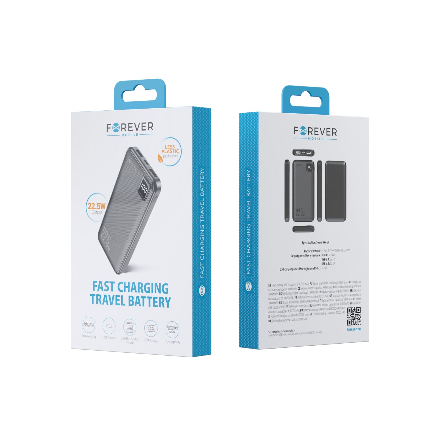 Forever power bank TB-300M PD QC 22,5W 10000 mAh black