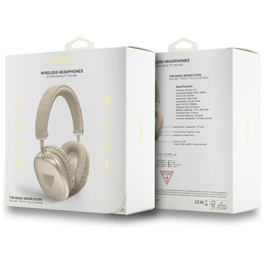 Guess wireless headphones BT METALLIC TRIANGLE LOGO gold