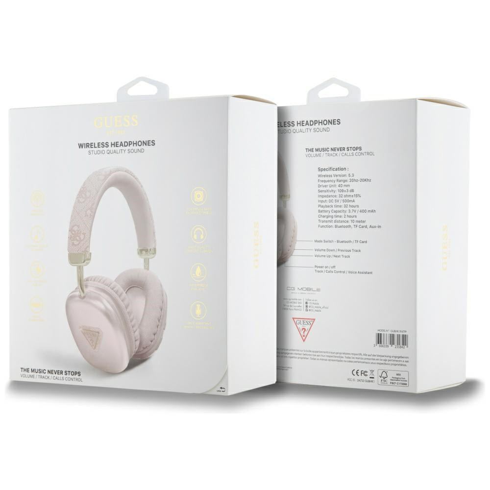 Guess wireless headphones BT 4G GOLD TRIANGLE LOGO pink