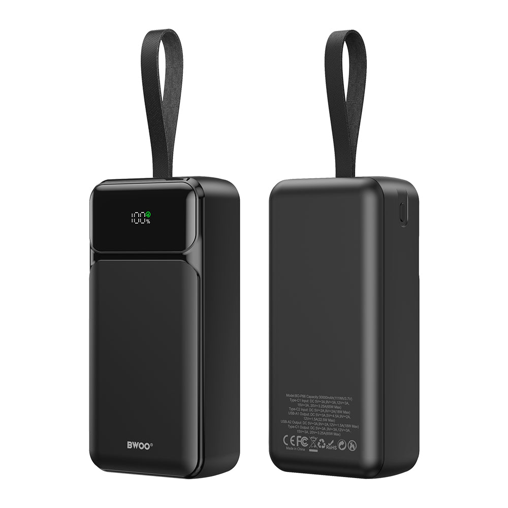 Chargeur BWOO 65W banque d'énergie 30000 mAh USB-A USB-C