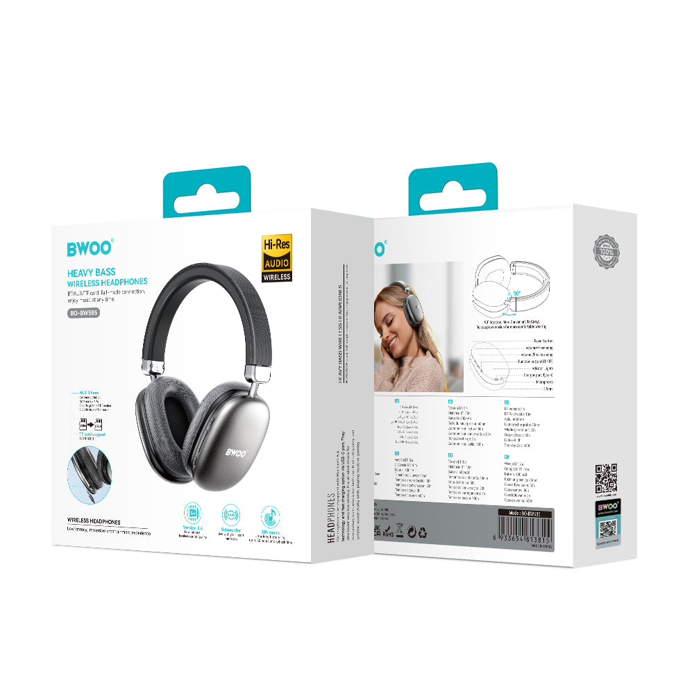 Casque Wireless BWOO BT 5.3 BW-585 — Gris