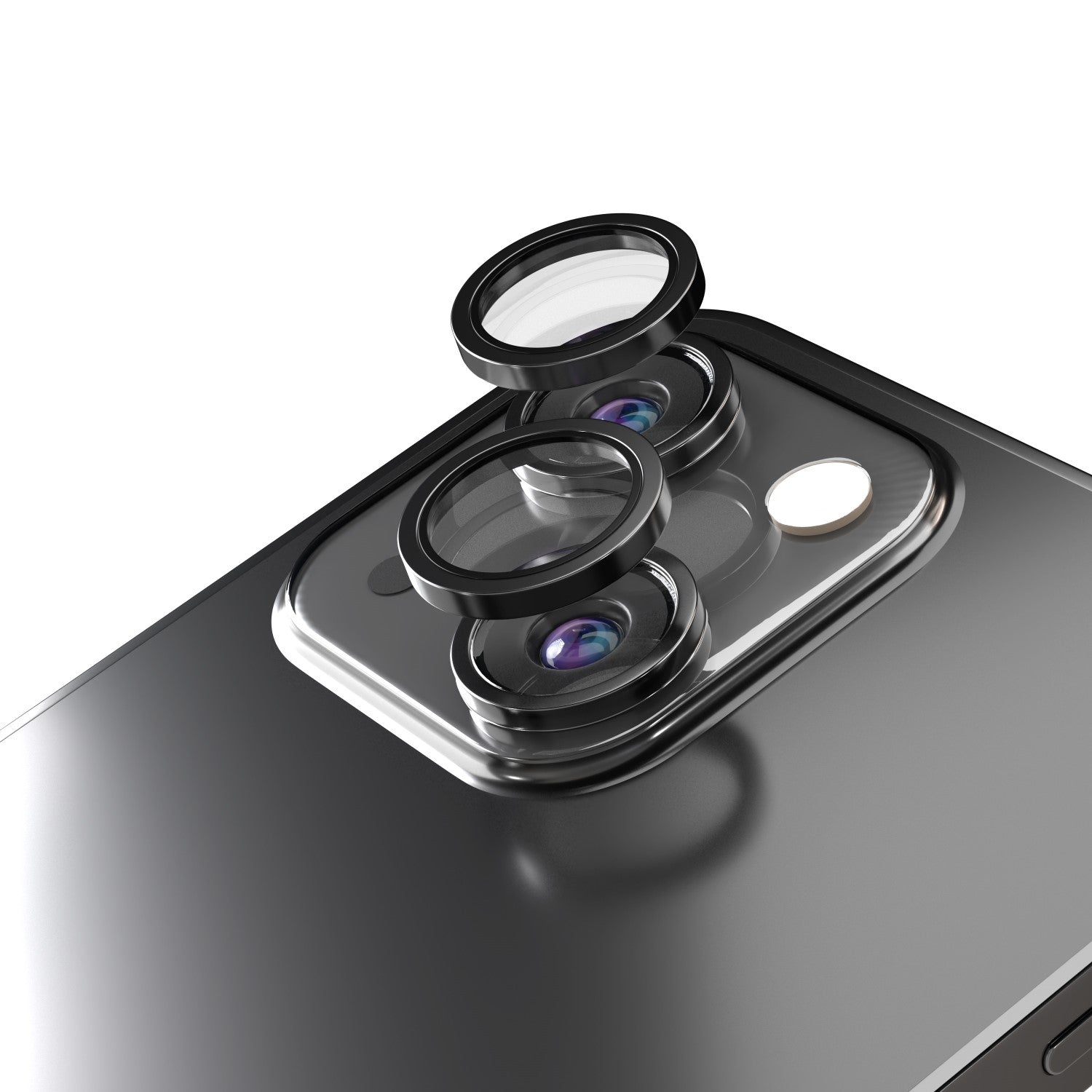 Verre trempe protecteur camera iPhone 13/13 Mini Etteri noir