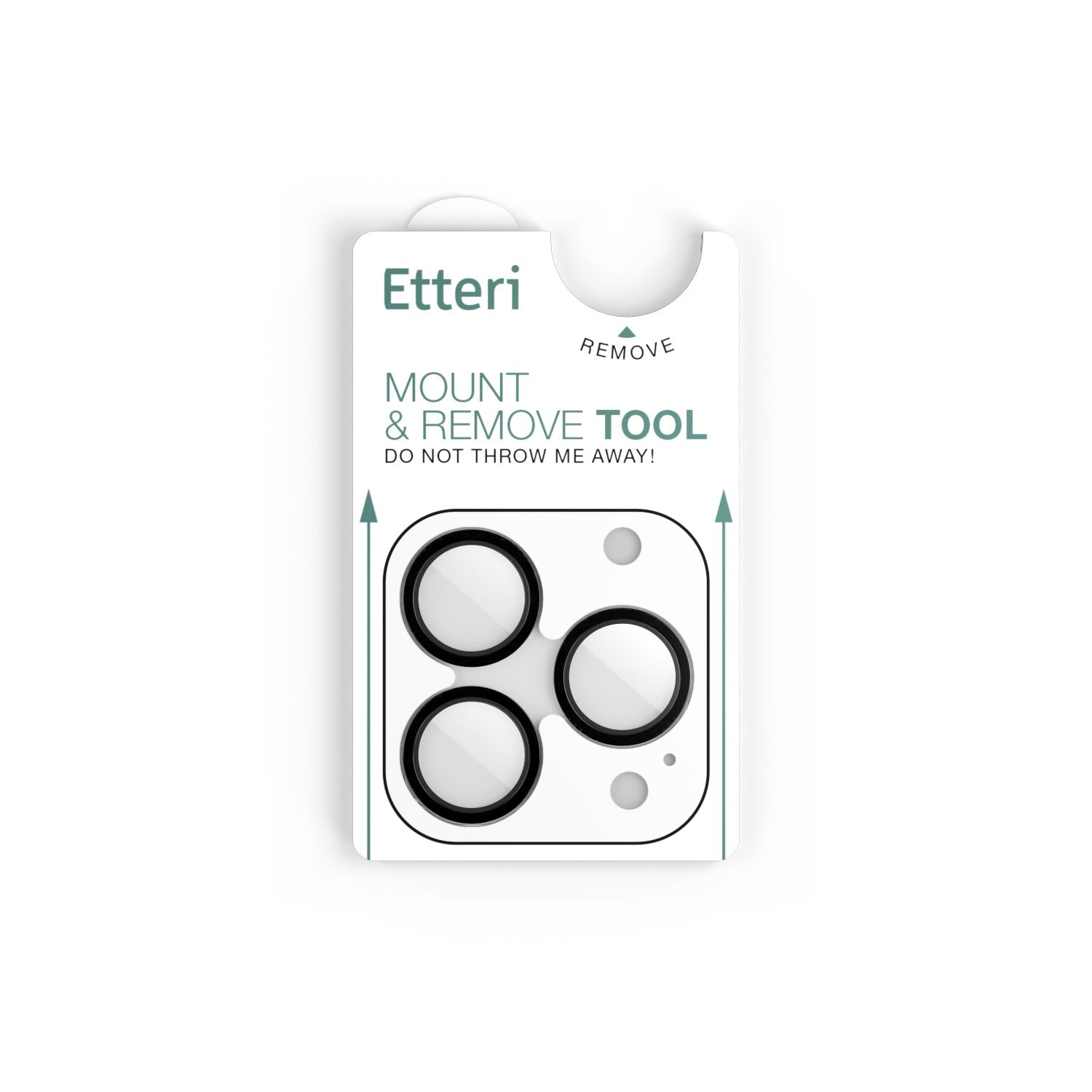 Verre Trempe Etteri Protecteur Lentille Camera iPhone 16 Pro/Max Noir