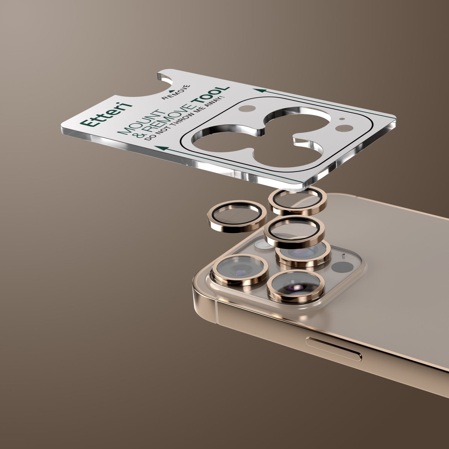 Verre Trempé Protection Objectif Etteri iPhone 16 Pro / Pro Max Or