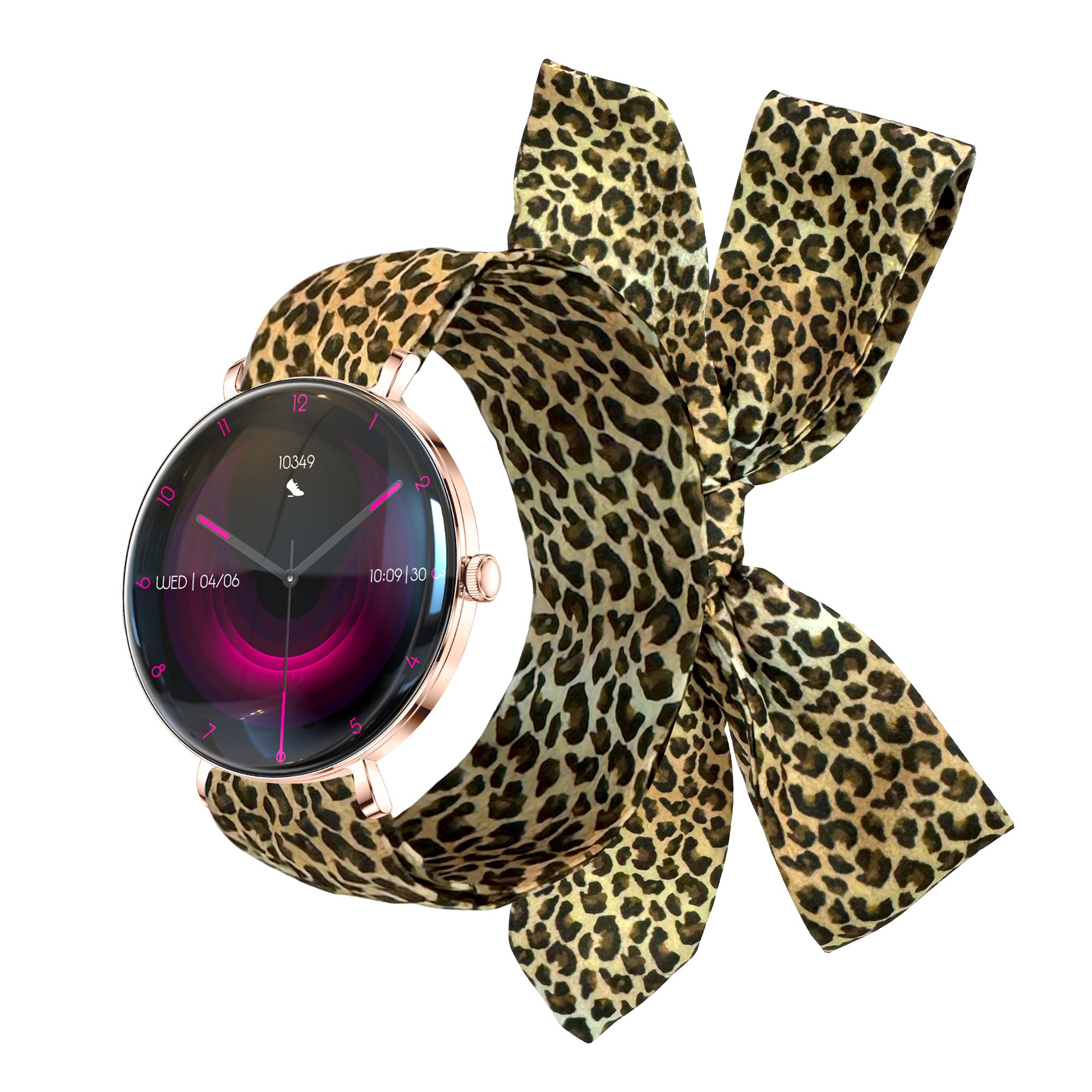 Forever Smartwatch Lucca SB-370 Rose Gold - Leopard Print