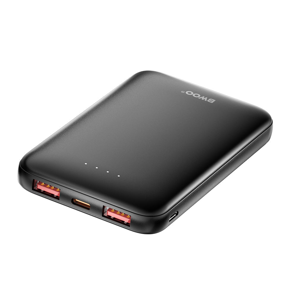 BWOO power bank P72 QC 22.5W PD 20W 5000 mAh with 2 x USB-A ports 1 x USB-C port black