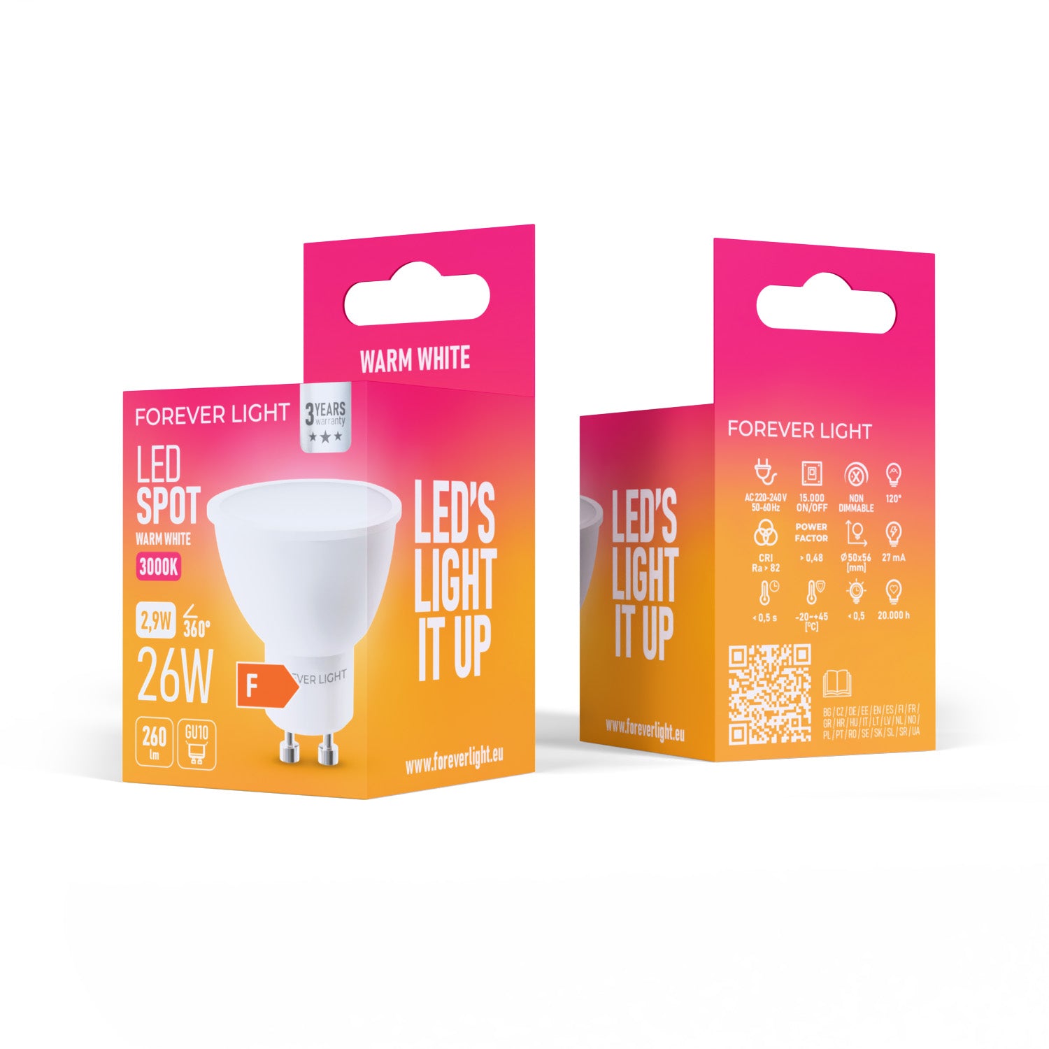 Ampoule LED GU10 Forever Light 2.9W 260lm 3000K