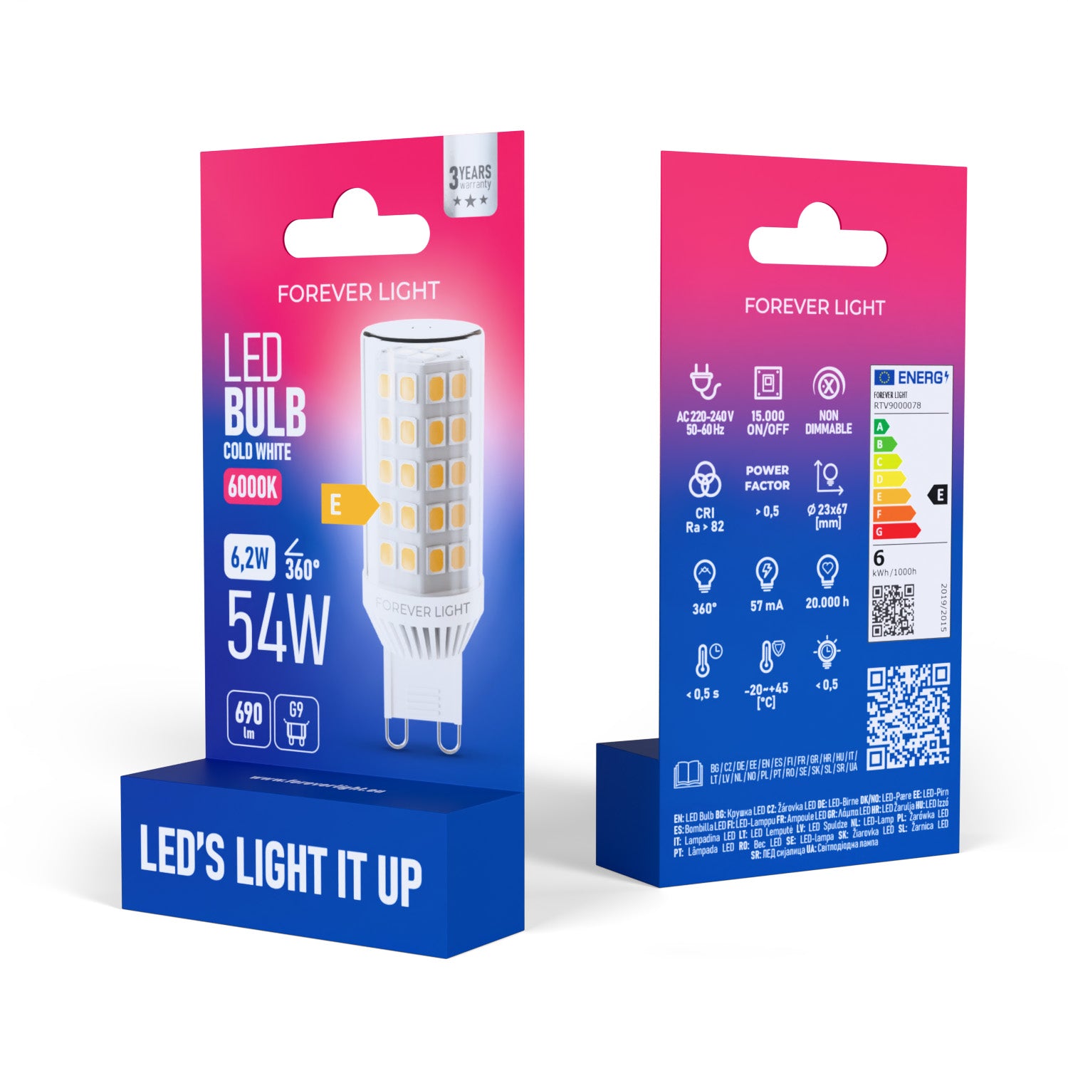 Ampoule LED G9 6.2W 690lm 6000K céramique classe E