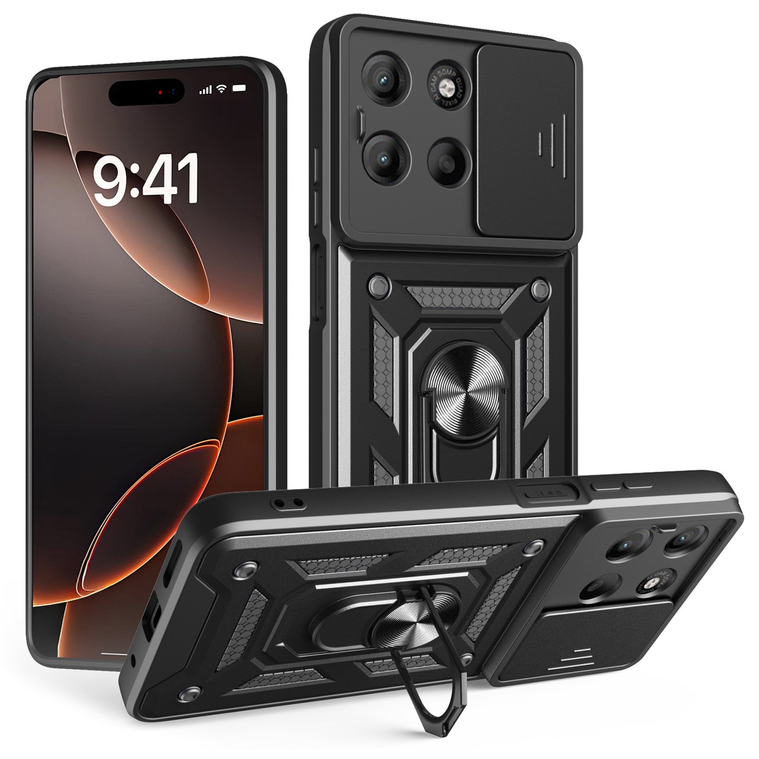 Defender Slide case for Motorola Moto G15 / G15 Power / G17 / G17 Power black