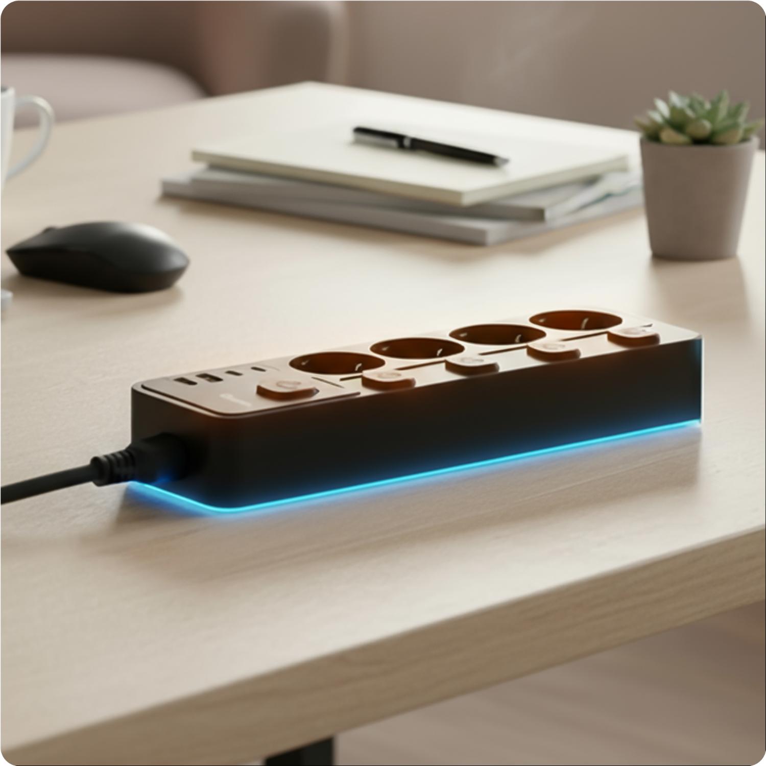 Huslog Power strip with 5 switches